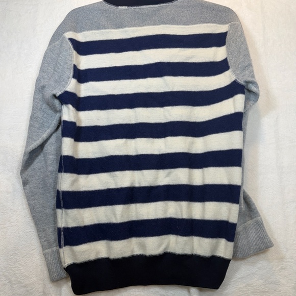 Scotch & Soda Sweater Mens Size Large Blue Gray Striped Wool Blend Crew Neck Pre - Picture 10 of 10